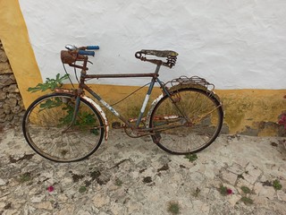 old bicycle in the street