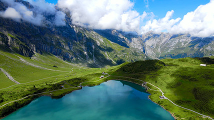 Naklejka na ściany i meble Mountain Lake Truebsee in Switzerland - travel photography