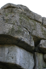 Huge granite rocks. Bottom view.