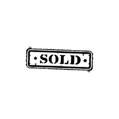 sold black square grungy vintage isolated stamp