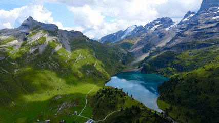 Naklejka na ściany i meble The Swiss Alps at Melchsee Frutt - travel photography