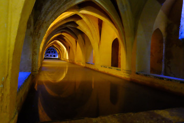 water and ancient architectural arches
