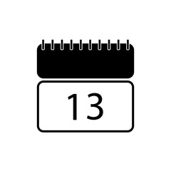 13 Calendar icon. Flat design style.Modern flat Web site page and mobile app design vector element.
