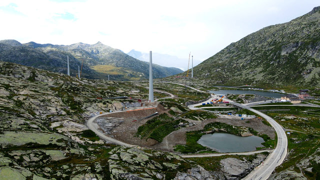 Building Wind Energy stations on Gotthard Pass in Switzerland - travel photography