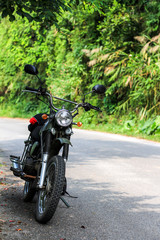 Vintage motorcycle at vietnamese road
