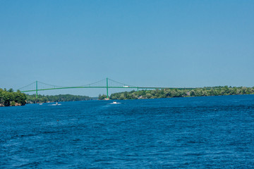 Metal transport bridge over the St. Lawrence River