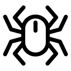 Internet virus icon with spider