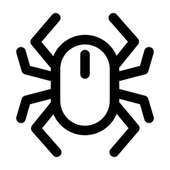 Internet virus icon with spider