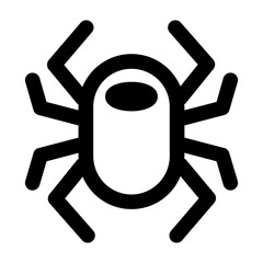 Internet virus icon with spider