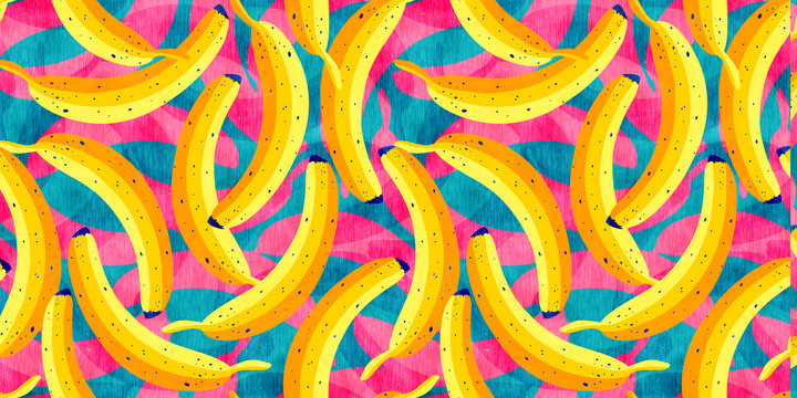 Tropical pattern with bananas. © Serazetdinov