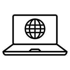Laptop internet icon