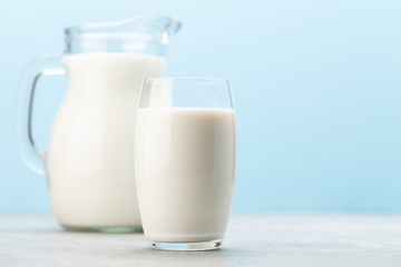 Milk jug and glass