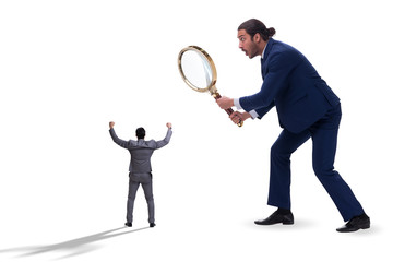 Concept of employee monitoring by boss