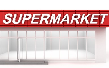 3D illustration of a supermarket