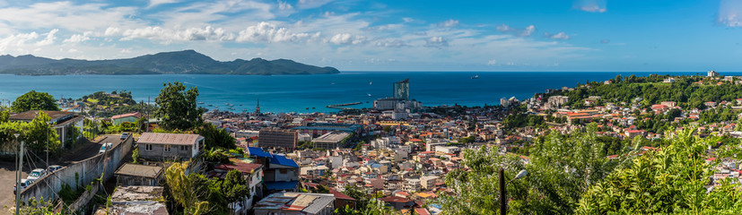 A panorama view across the capital of Martinique, Fort-de-France