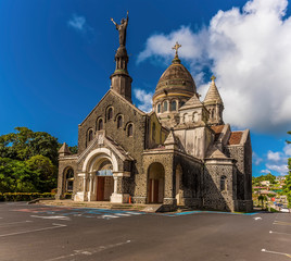 Fototapeta na wymiar A view towards the right-hand side of Balata cathedral in Martinique
