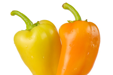 Close up of colorful fresh bell peppers background close up