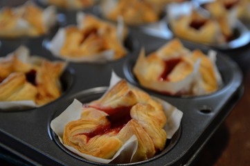Home baking  fruit pastry in kitchen