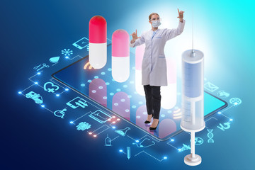 Telemedicine concept with remote diagnostics and consultation