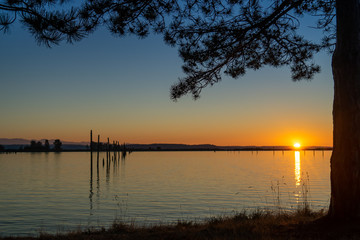 Sunset over Port Gardener Everett Washington