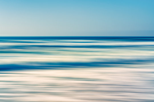 Seascape abstract background, motion blur, light blue colors