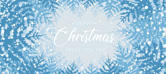 Christmas snowy forest