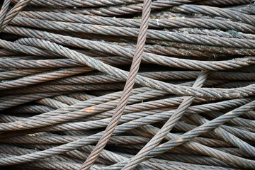Steel cable used in logging industry.