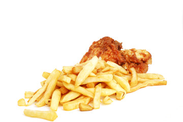 fried chicken and chips