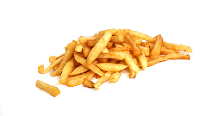 french fries or chips on white