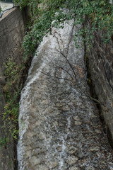 Malles Venosta alpine town of Trentino Alto Adige and south Tyrol. Bell tower and landscape views.