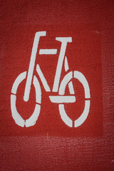 Abstract bike lane sign.