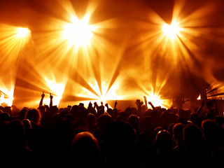Plakat crowd of people dancing at concert