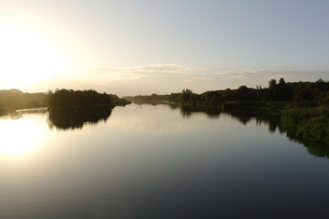 sunrise over the river