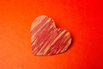 Heart on red paper. Valentine concept  promise of love