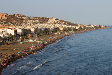 Fototapeta na wymiar Rincon de la Victoria beach, city in the province of Malaga (Spain)
