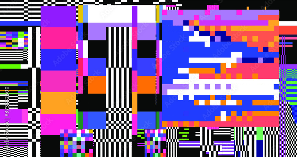 Aufkleber abstract pixelated background with flickers and datamoshing effect. vaporwave and cyberpunk style ae