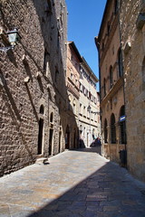 Fototapeta na wymiar Charming narrow streets of Volterra town in Tuscany Italy