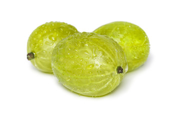 Group of fresh ripe gooseberry isolated on white