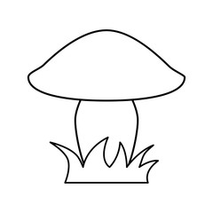 Coloring page outline of a mushroom. Vector illustration, coloring book for kids preschool activities.