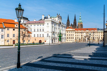 Hradcany Square, Czech: Hradcanske namesti, in Hradcany, Prague, Czech Republic