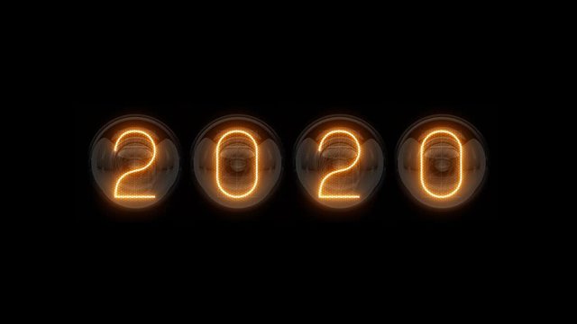 2021 opener. 2015 to 2021 count up. 2021 counter. Nixie tube indicator countdown. Gas discharge indicators and lamps. 3D. 3D Rendering