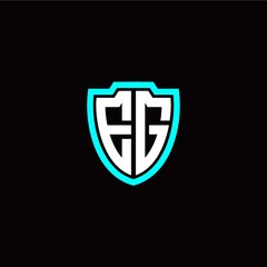 Obraz premium Initial E G letter with shield modern style logo template vector