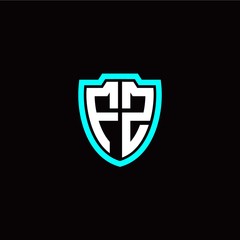 Fototapeta premium Initial F Z letter with shield modern style logo template vector