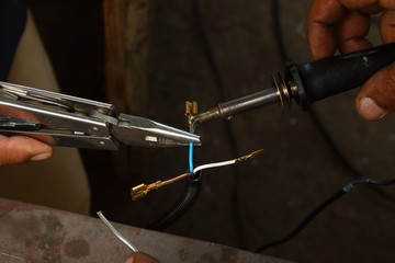 working with electrical connectors and clamps