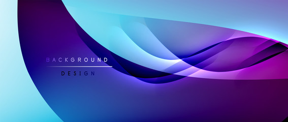 Fototapeta na wymiar Fluid gradient waves with shadow lines and glowing light effect, modern flowing motion abstract background for cover, placards, poster, banner or flyer