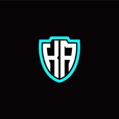 Fototapeta premium Initial K A letter with shield modern style logo template vector