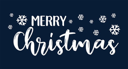 Merry Christmas quote  as logo or header. Celebration Lettering for poster, card, invitation, banner, label, flyer.