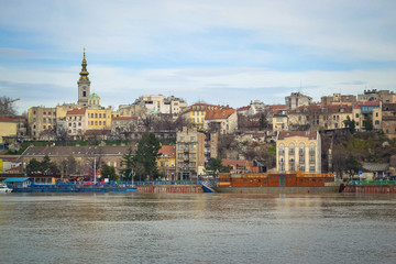 Obraz premium View of Belgrade from the Sava river, Serbia
