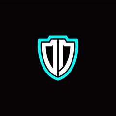 Initial O D letter with shield modern style logo template vector