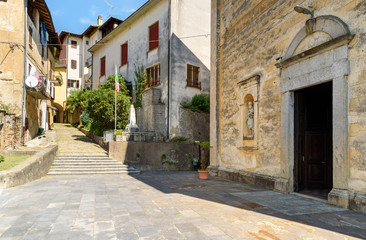 Historic center of ancient village Cadegliano Viconago in the province of Varese, Lombardy, Italy.